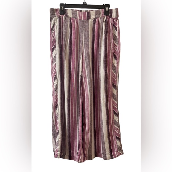 Tribal Pants - Tribal Purple Stripe Linen Pant